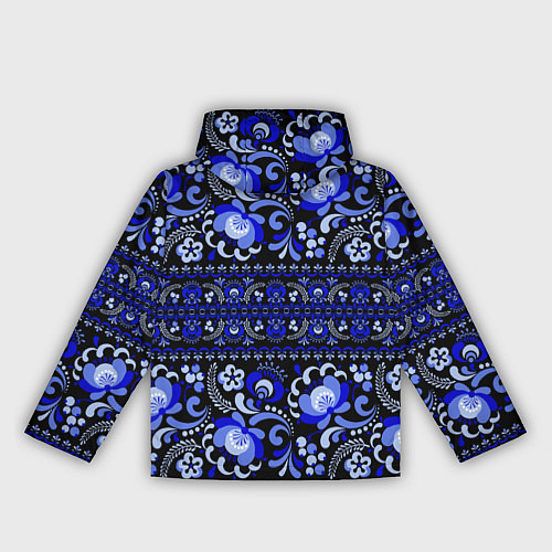 Женская ветровка Новогодняя гжельская роспись цветами на чёрном фон / 3D-Белый – фото 2