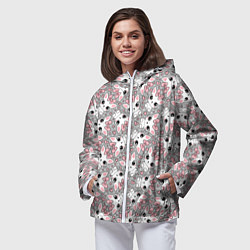 Ветровка с капюшоном женская Котята с бантиками, цвет: 3D-белый — фото 2