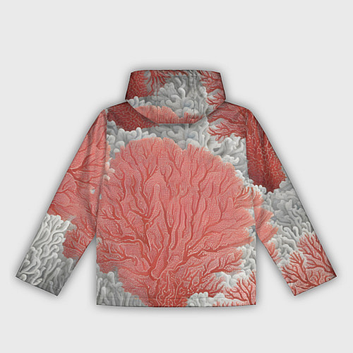 Женская ветровка Красные и белые кораллы / 3D-Черный – фото 2