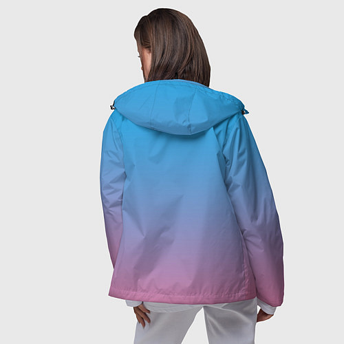 Женская ветровка Небесно-розовый градиент / 3D-Черный – фото 4