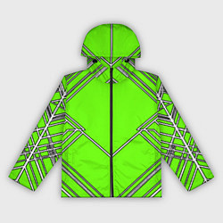 Женская ветровка Белые полосы на зелёном фоне