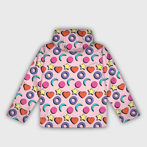 Женская ветровка Современный узор с сердечной звездой и кругом / 3D-Белый – фото 2