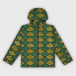 Ветровка с капюшоном женская Чешуя зелёного древесного дракона, цвет: 3D-черный