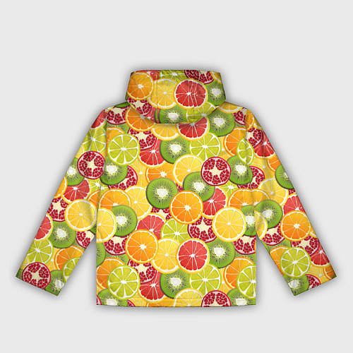 Женская ветровка Фон с экзотическими фруктами / 3D-Белый – фото 2