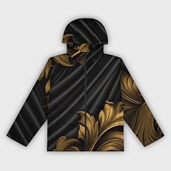 Женская ветровка Лепнина золотые узоры на черной ткани