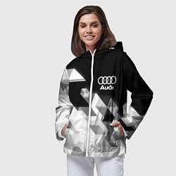 Ветровка с капюшоном женская AUDI geometry sport, цвет: 3D-белый — фото 2
