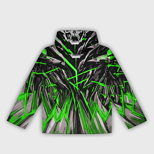 Женская ветровка Череп и зелёные полосы / 3D-Белый – фото 2