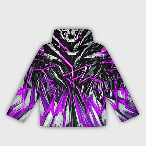 Женская ветровка Череп и фиолетовые полосы / 3D-Черный – фото 2