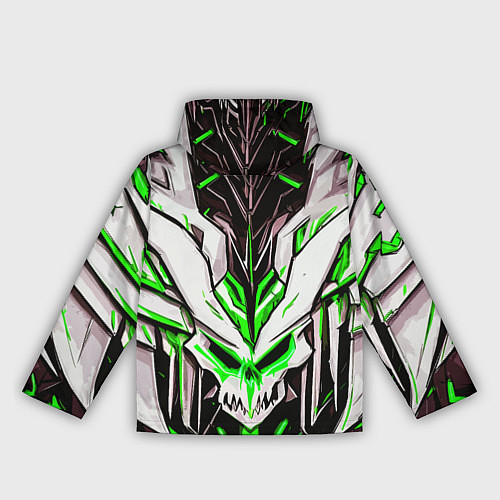 Женская ветровка Зелёный адский череп / 3D-Белый – фото 2