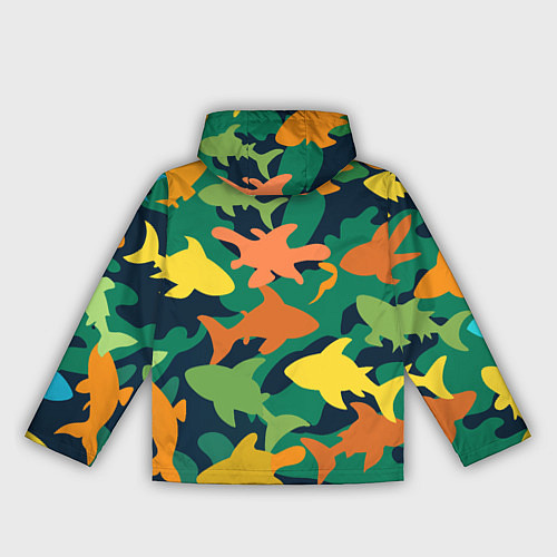 Женская ветровка Камуфляж силуэты рыбок / 3D-Черный – фото 2