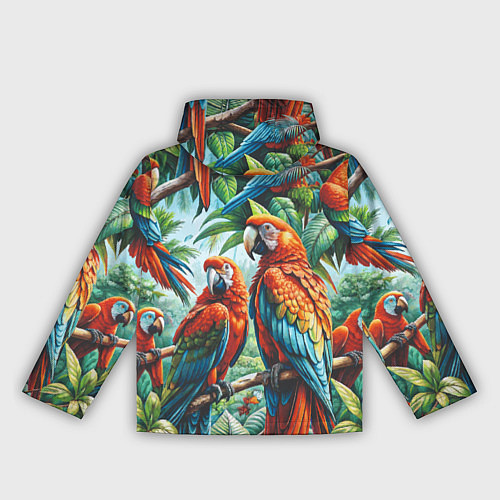 Женская ветровка Попугаи Ара - тропики джунгли / 3D-Белый – фото 2