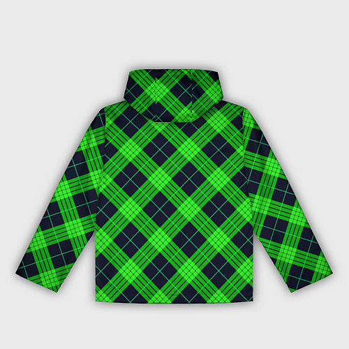 Женская ветровка Шотландка сине-зелёный / 3D-Черный – фото 2