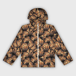 Ветровка с капюшоном женская Футбольные мячи узор, цвет: 3D-белый