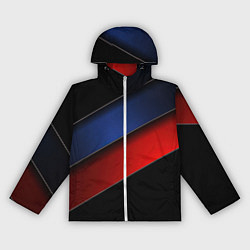 Ветровка с капюшоном женская Синие и красные полосы, цвет: 3D-белый