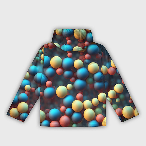 Женская ветровка Разноцветные шарики молекул / 3D-Белый – фото 2