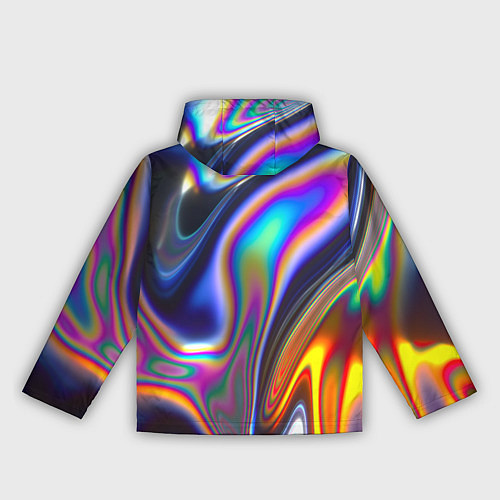 Женская ветровка Жидкая голографическая бензиновая абстракция / 3D-Белый – фото 2