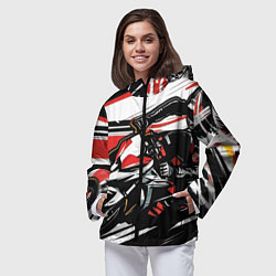Ветровка с капюшоном женская Мото-кросс, цвет: 3D-черный — фото 2