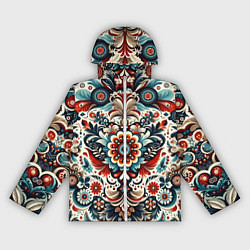 Ветровка с капюшоном женская Словенский паттерн, цвет: 3D-белый