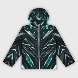 Ветровка с капюшоном женская Зелёная малахитовая броня, цвет: 3D-белый