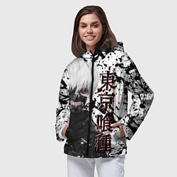 Ветровка с капюшоном женская Kaneki Ken - Токийский Гуль, цвет: 3D-черный — фото 2