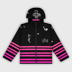 Ветровка с капюшоном женская Lil Peep розовые полосы, цвет: 3D-черный