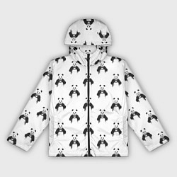 Ветровка с капюшоном женская Panda love - pattern, цвет: 3D-черный