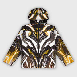 Ветровка с капюшоном женская Неоновая кибер броня жёлтая, цвет: 3D-черный
