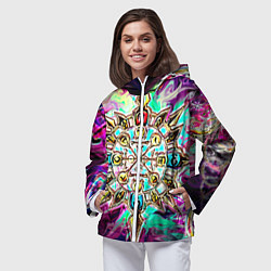 Ветровка с капюшоном женская Колесо фортуны, цвет: 3D-белый — фото 2