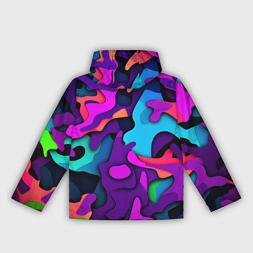 Женская ветровка Яркий неоновый камуфляж / 3D-Черный – фото 2