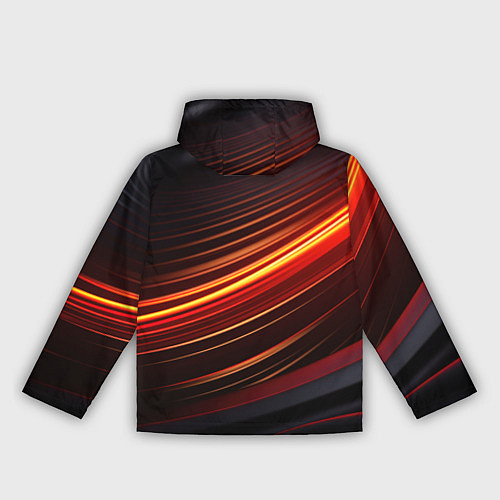 Женская ветровка Яркая оранжевая полосы на черной абстракции / 3D-Черный – фото 2