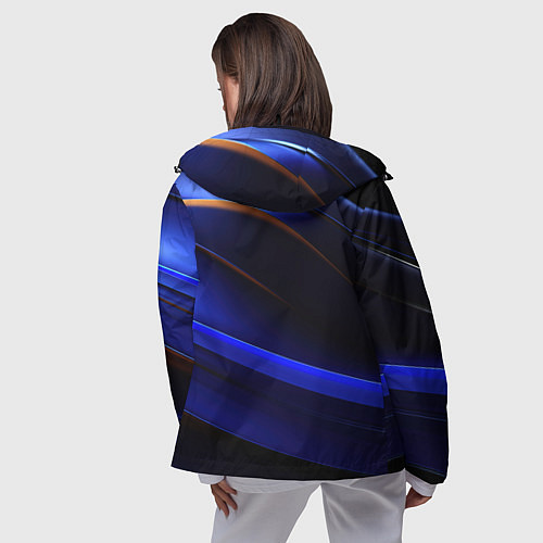 Женская ветровка Синее свечение на абстрактном фоне / 3D-Черный – фото 4