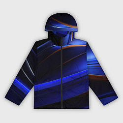 Ветровка с капюшоном женская Синее свечение на абстрактном фоне, цвет: 3D-черный
