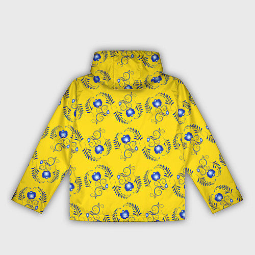 Женская ветровка Узор - цветы гжель на желтом фоне / 3D-Белый – фото 2