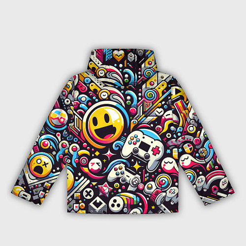 Женская ветровка Паттерн с играми / 3D-Белый – фото 2