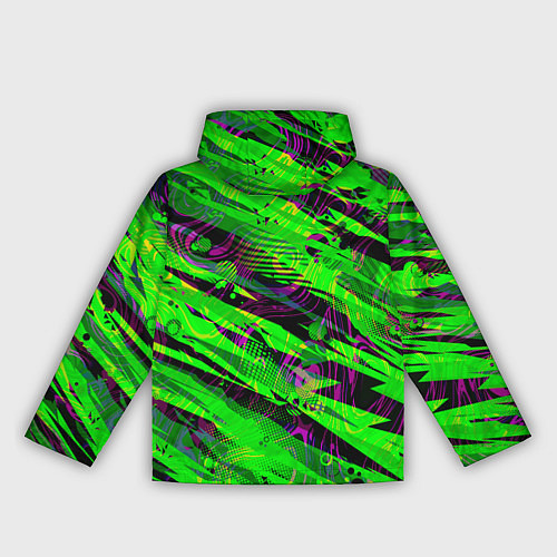 Женская ветровка Зеленые узоры паттерны / 3D-Черный – фото 2