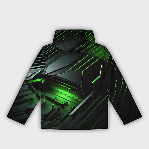 Женская ветровка Металл и зеленый яркий неоновый свет / 3D-Белый – фото 2