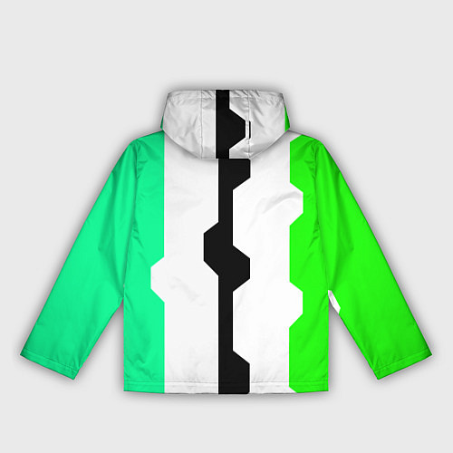 Женская ветровка Техно линии зелёный / 3D-Белый – фото 2