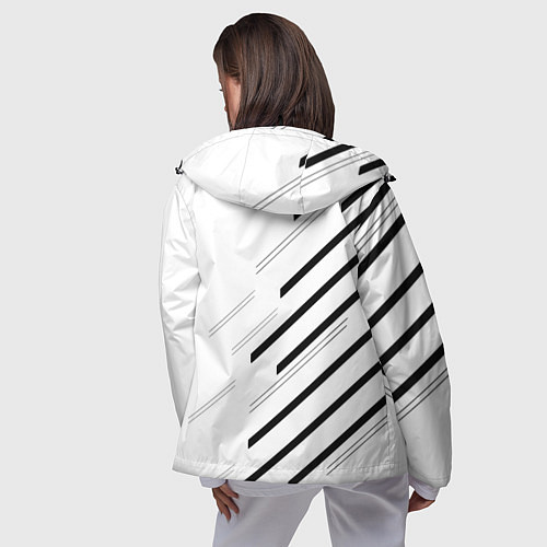 Женская ветровка Juventus sport geometry / 3D-Черный – фото 4