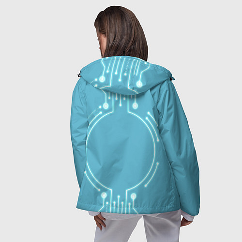 Женская ветровка Лиса кибер робот терминатор / 3D-Черный – фото 4