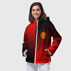 Ветровка с капюшоном женская Манчестер Юнайтед градиент спорт, цвет: 3D-белый — фото 2