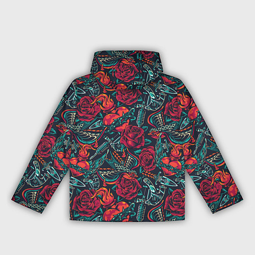 Женская ветровка Старинные флэш татуировки / 3D-Черный – фото 2