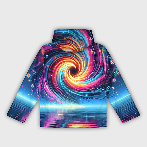Женская ветровка Неоновая космическая абстракция - нейросеть / 3D-Белый – фото 2