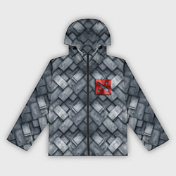 Ветровка с капюшоном женская Dota - metal texture logo, цвет: 3D-черный