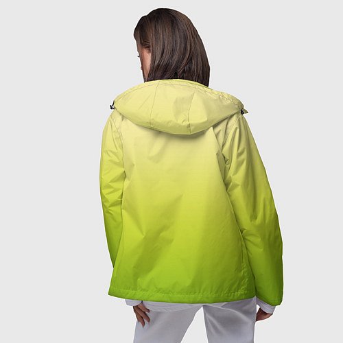 Женская ветровка Градиент лимонный жёлто-салатовый / 3D-Черный – фото 4