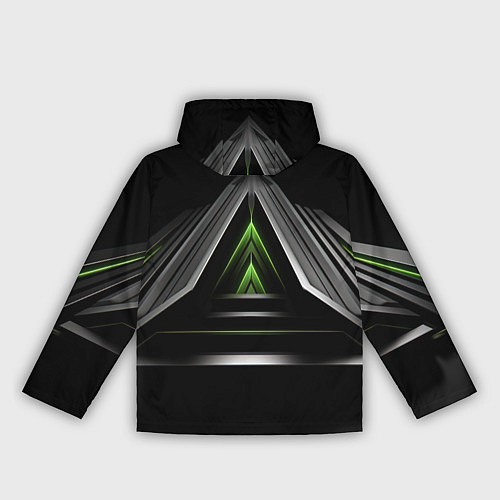 Женская ветровка Black green abstract nvidia style / 3D-Белый – фото 2
