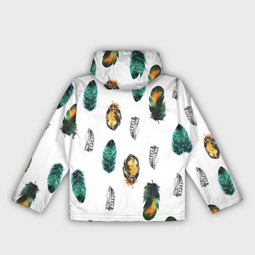 Женская ветровка Перья на белом фоне / 3D-Черный – фото 2