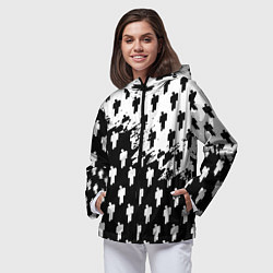 Ветровка с капюшоном женская Billie Eilish pattern black, цвет: 3D-черный — фото 2