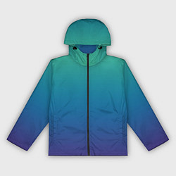 Ветровка с капюшоном женская Градиент зелёно-фиолетовый, цвет: 3D-черный