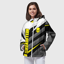 Ветровка с капюшоном женская Helldivers 2: Uniform Yellow x White, цвет: 3D-белый — фото 2
