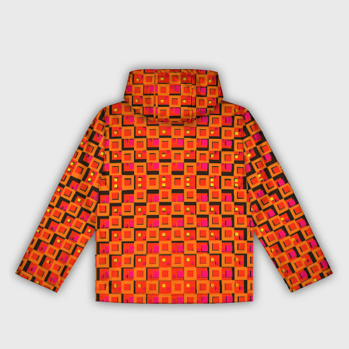 Женская ветровка Фиолетовые квадраты на чёрном фоне / 3D-Белый – фото 2